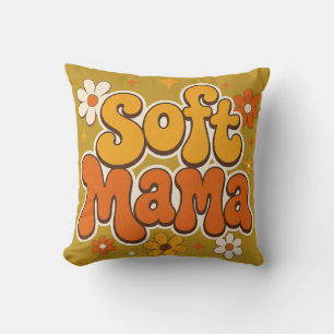Zachte Mama Retro Bloemige Groovy Design   Schatti Kussen