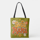 Zachte Mama Retro Bloemige Groovy Design | Schatti Tote Bag (Achterkant)