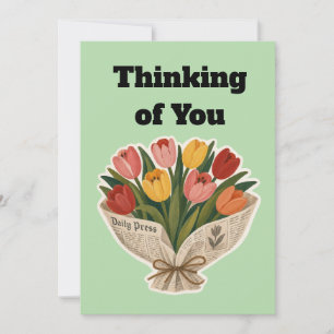 Zachte Mama Tulp Boeket Vintage Bloemstuk Kunstpri Bedankkaart
