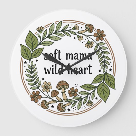 Zachte Mama Wild Hart" Grote Klok (Voorkant)