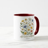 Zachte Mama Wildflower Cursief Bloemendesign Mok (Voorkant rechts)