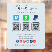 Zachte Marine Multi QR Code Paypal Venmo Cash App Raamsticker (Vel 2)