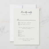 Zachte marmeren huwelijksmaaltijd keuzes RSVP (Achterkant)