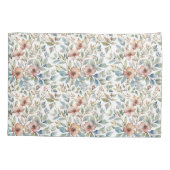 Zachte Mauve en Blauwgroen Floral Botanical Kussensloop (Achterkant)