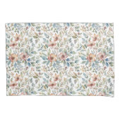 Zachte Mauve en Blauwgroen Floral Botanical Kussensloop (Voorkant)