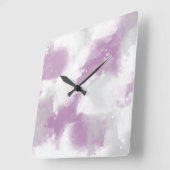 Zachte Mauve Grey en Witte Abstracte borstels Vierkante Klok (Hoek)