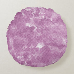 Zachte Mauve Lila Waterverf Wash Patroon Rond Kussen