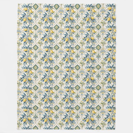 Zachte Mediterrane Stijl Deken Blauw Witte Tonen (Voorkant)