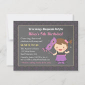 Zachte Meisje Masquerade Verjaardagsfeest Uitnodig Kaart (Voorkant)