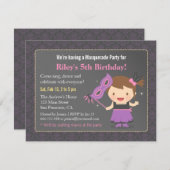 Zachte Meisje Masquerade Verjaardagsfeest Uitnodig Kaart (Voorkant / Achterkant)