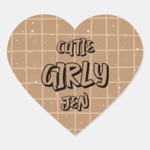 Zachte Meisjesachtige Bruine Gingham Sticker