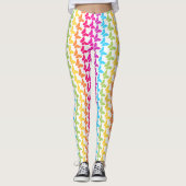 Zachte Meisjesachtige Kleurrijke Regenboog Vlinder Leggings (Voorkant)