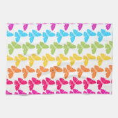 Zachte Meisjesachtige Kleurrijke Regenboog Vlinder Theedoek (Horizontaal)