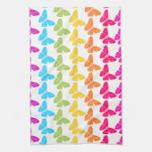 Zachte Meisjesachtige Kleurrijke Regenboog Vlinder Theedoek (Verticaal)