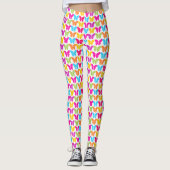 Zachte Meisjesachtige Levendige Regenboog Vlinder  Leggings (Voorkant)