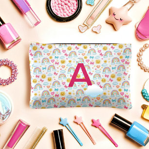 Zachte meisjesachtige pastel patroon monogram etui