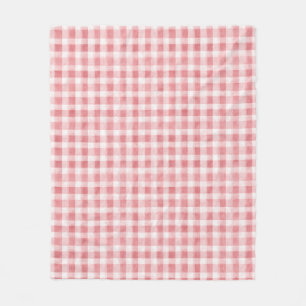 Zachte Meisjesachtige Roze Witte Geruite Strepen   Fleece Deken