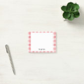 Zachte Meisjesachtige Roze Witte Geruite Strepen Post-it® Notes (Kantoor)