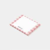Zachte Meisjesachtige Roze Witte Geruite Strepen Post-it® Notes (Schuin)