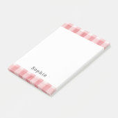 Zachte Meisjesachtige Roze Witte Geruite Strepen Post-it® Notes (Schuin)
