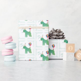 Zachte, met wieltjes beklede baarheidsterdag cadeaupapier