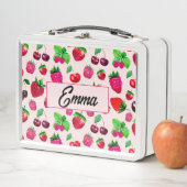 Zachte metalen lunchbox voor kinderen met aardbeip (In situ)