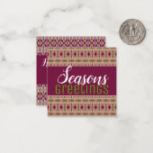 Zachte mini kerstkaart met groet notitiekaartje (Voorkant / Achterkant in situ)