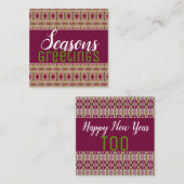 Zachte mini kerstkaart met groet notitiekaartje (Voorkant / Achterkant)