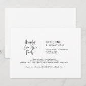 Zachte Minimal, Zwart, Trouwvlucht Kaart (Voorkant / Achterkant)