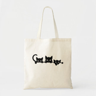 Zachte minimalistische zwarte katten lijn kunst ca tote bag
