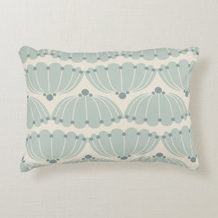 Zachte Mint en Beige Scallop Accent Kussen