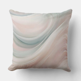Zachte Mint en Roze Kustgolven Kussen