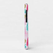Zachte Mint Roze Lente Gouden Abstracte Penseelstr Case-Mate iPhone Case (Achterkant/links)