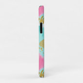 Zachte Mint Roze Lente Gouden Abstracte Penseelstr Case-Mate iPhone Case (Achterkant/rechts)
