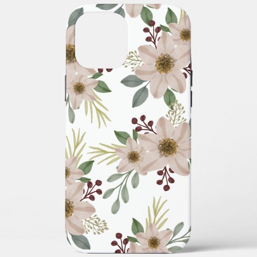 Zachte Mintgroene Bloem Tuin Patroon iPhone Hoes (Achterkant)