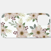 Zachte Mintgroene Bloem Tuin Patroon iPhone Hoes (Achterkant (horizontaal))