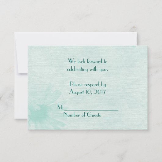 Zachte Mintgroene Madeliefjes RSVP Kaart (Voorkant)