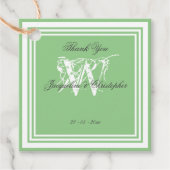 Zachte Mintgroene met Witte Monogram 'Dank je wel' Bedankjes Labels (Voorkant)