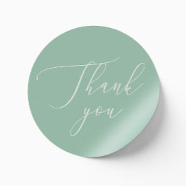 Zachte Mintgroene Trouw | Calligrafie Bedankt Ronde Sticker