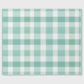 Zachte Mintgroene Witte Verse Gingham Schotse Ruit Cadeaupapier (Vlak)