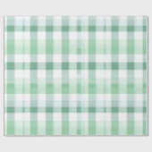 Zachte Mintgroene Witte Verse Gingham Schotse Ruit Cadeaupapier (Vlak)