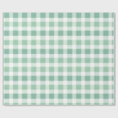 Zachte Mintgroene Witte Verse Gingham Schotse Ruit Cadeaupapier (Vlak)