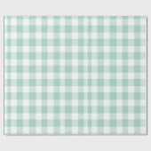 Zachte Mintgroene Witte Verse Gingham Schotse Ruit Cadeaupapier (Vlak)