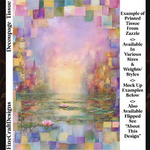 Zachte Mistige Pastel Waterlelie Vijver EV4L Décou Tissuepapier
