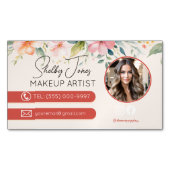 zachte moderne bloemenmake-up Artist MUA foto Magnetisch Visitekaartje (Voorkant)