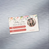 zachte moderne bloemenmake-up Artist MUA foto Magnetisch Visitekaartje (Voorbeeld)