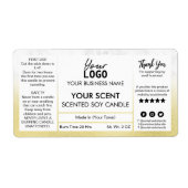 Zachte moderne goudkleurige en met marmer gecentre etiket (Voorkant)