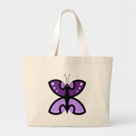 Zachte Moderne Paarse Vlinder Grafische Accent Grote Tote Bag