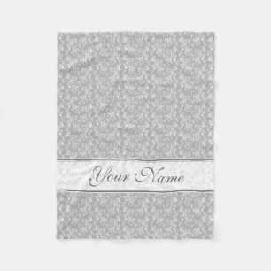 Zachte moderne witte & grijze Damask Fleece Deken