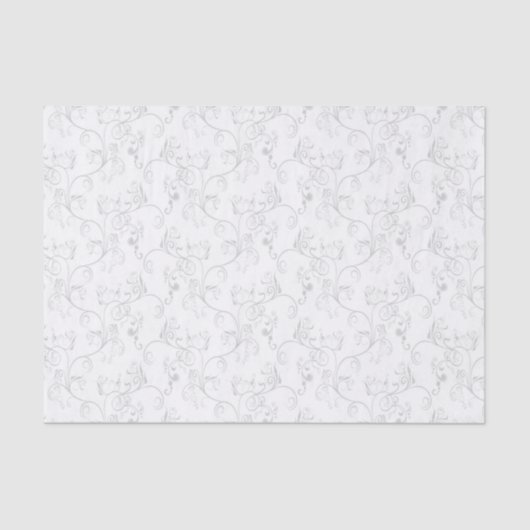 Zachte moderne witte & grijze Damask Tissuepapier (Voorkant)